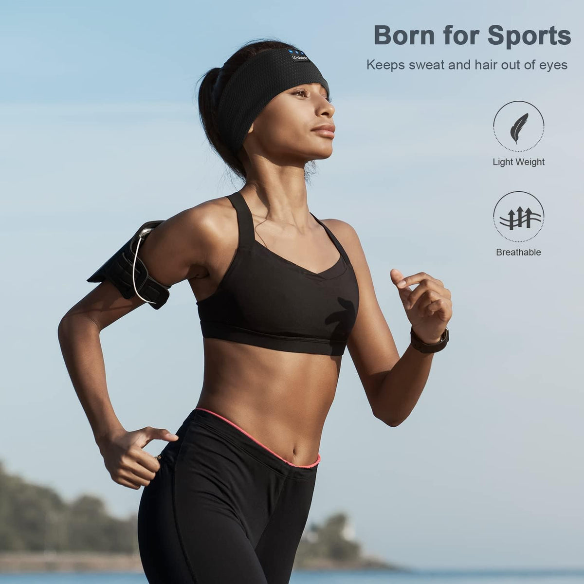 LC-dolida Sleep Headphones Headband Bluetooth 5.4, Sports Headband Earphones Wireless with Speaker Microphone USB C for Women Sleeping Gift Workout Jogging Yoga Insomnia Travel Meditation, Butterfly