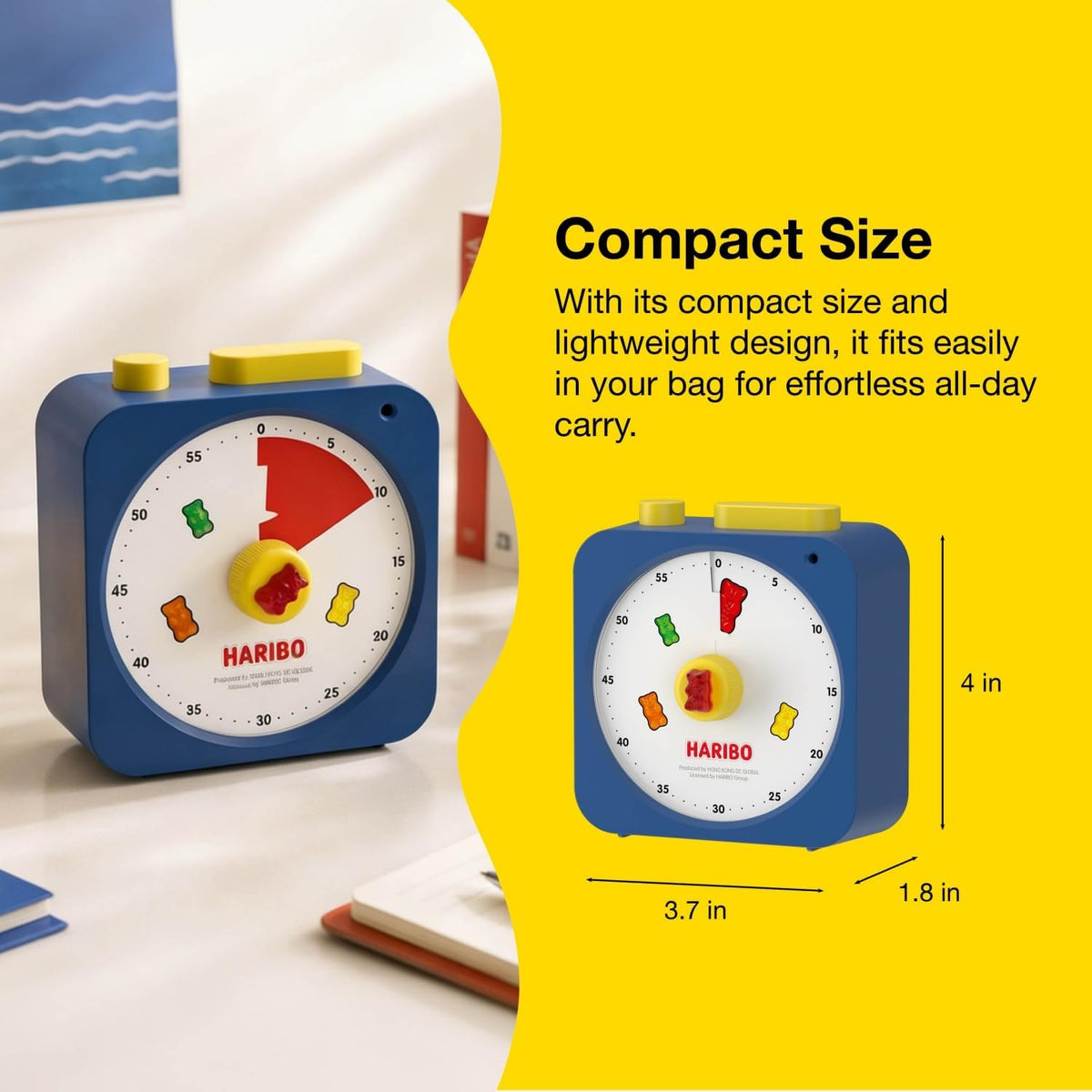 HARIBO Visual Timer for Kids, 60-Minute Silent Countdown Timer for ADHD