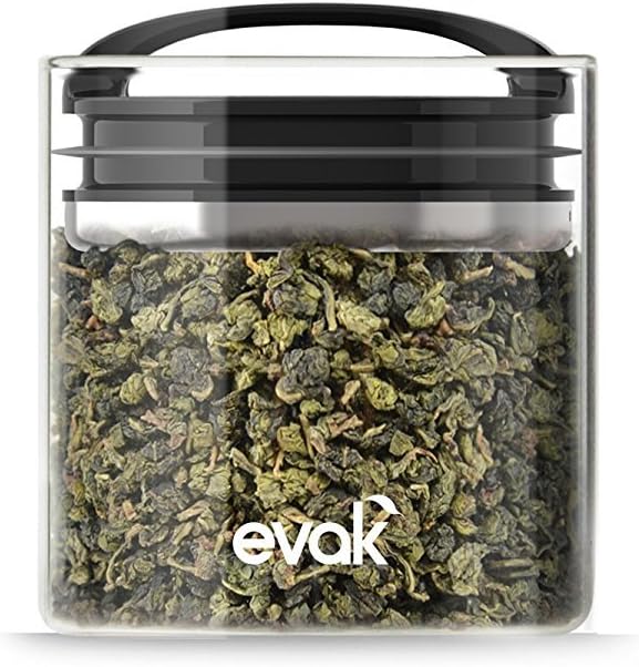 Prepara Evak Compact Glass Food Storage, Small, Black | Borosilicate Glass Container Vacuum Seal Lid & Black Handle, Odor & BPA-Free, Ideal for Coffee, Tea, Pantry Dry Goods