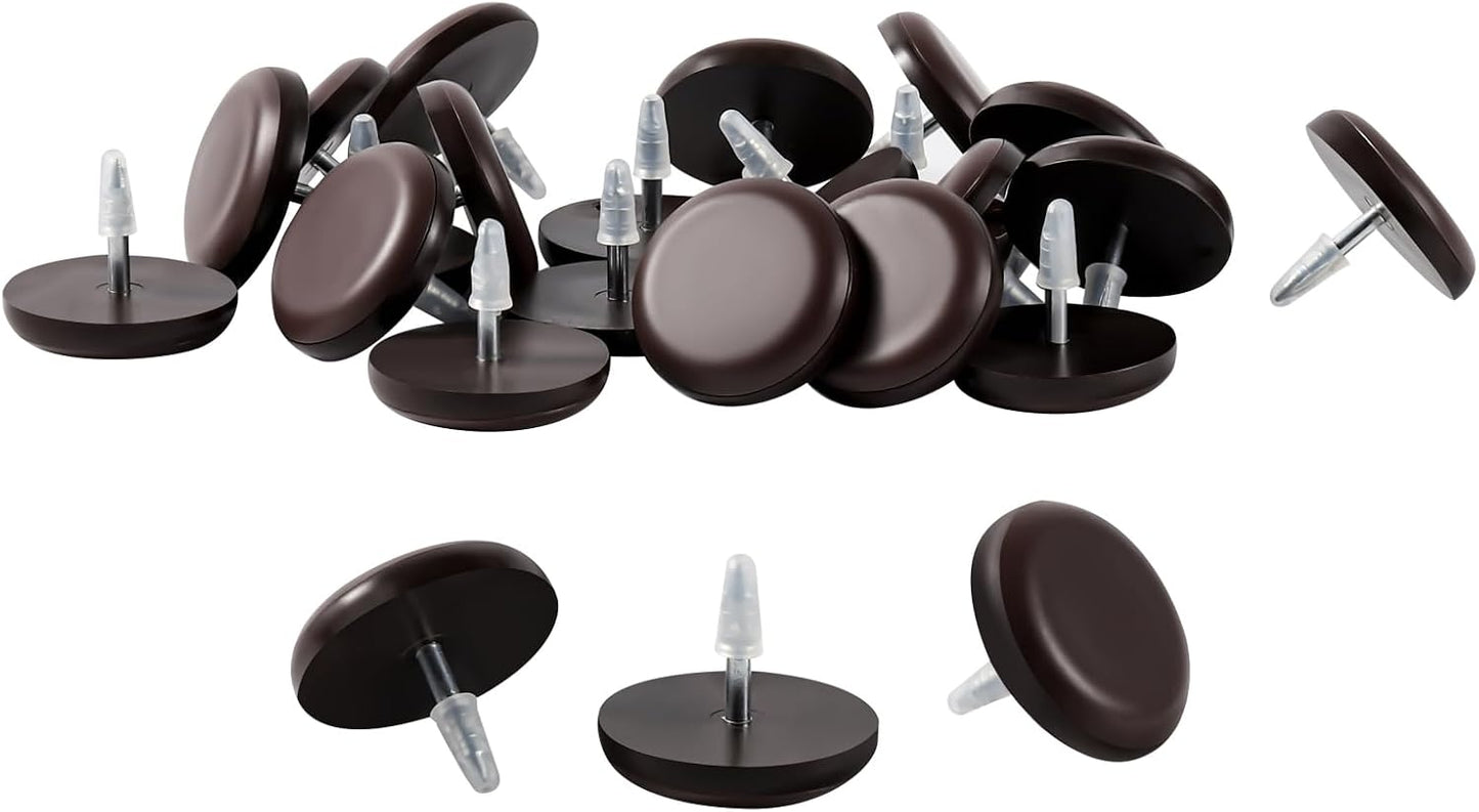1" Nail on Furniture Sliders (24 Pack) - Furnigear Heavy Duty PTFE (Teflon) Chair Sliders Glides Wooden Furniture Movers Move Your Furniture Easily & Safety - Best Chair Leg Floor Protectors
