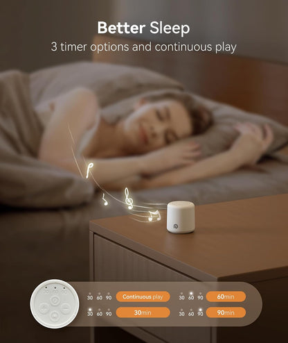 Dreamegg Portable White Noise Machine, 1000mAh Battery, Travel Sleep, Cream | Egg-Sized, 16 Sounds, USB-C, Timer, Baby & Adults, Office Privacy, Gift Use