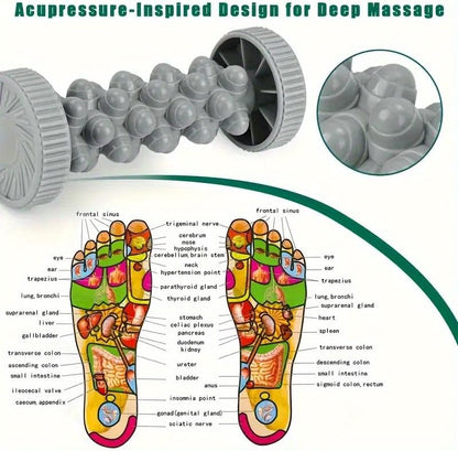 Portable Foot Massager Roller - Deep Tissue Muscle Massage for Plantar Fasciitis Relief, Heel & Arch Pain - Reflexology Therapy Tool for Men & Women