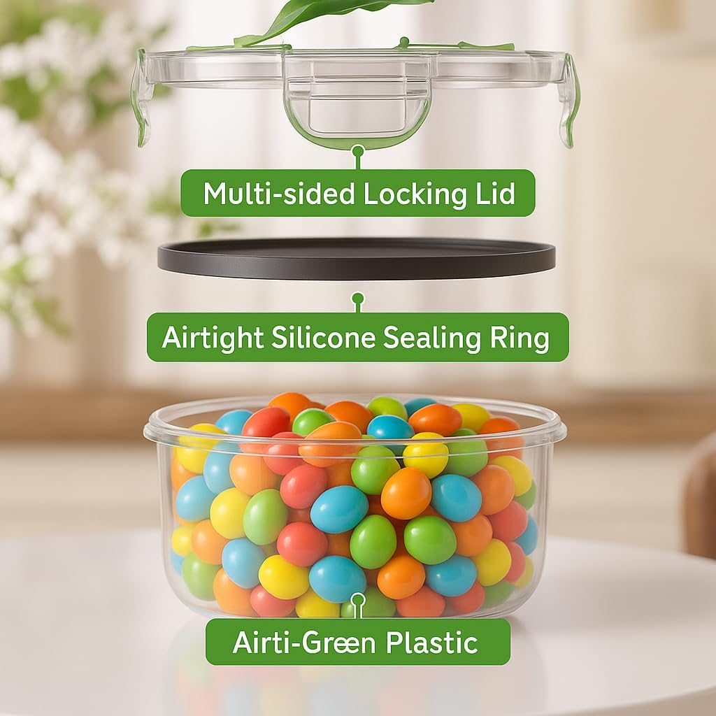 5 Pack Large Fruit Storage Containers for Fridge with Removable Colander | Plastic Food Storage Containers with Lids Airtight-Leak Proof Refrigerator Organizers and Storage of Vegetable