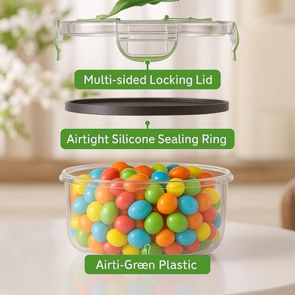 5 Pack Large Fruit Storage Containers for Fridge with Removable Colander | Plastic Food Storage Containers with Lids Airtight-Leak Proof Refrigerator Organizers and Storage of Vegetable