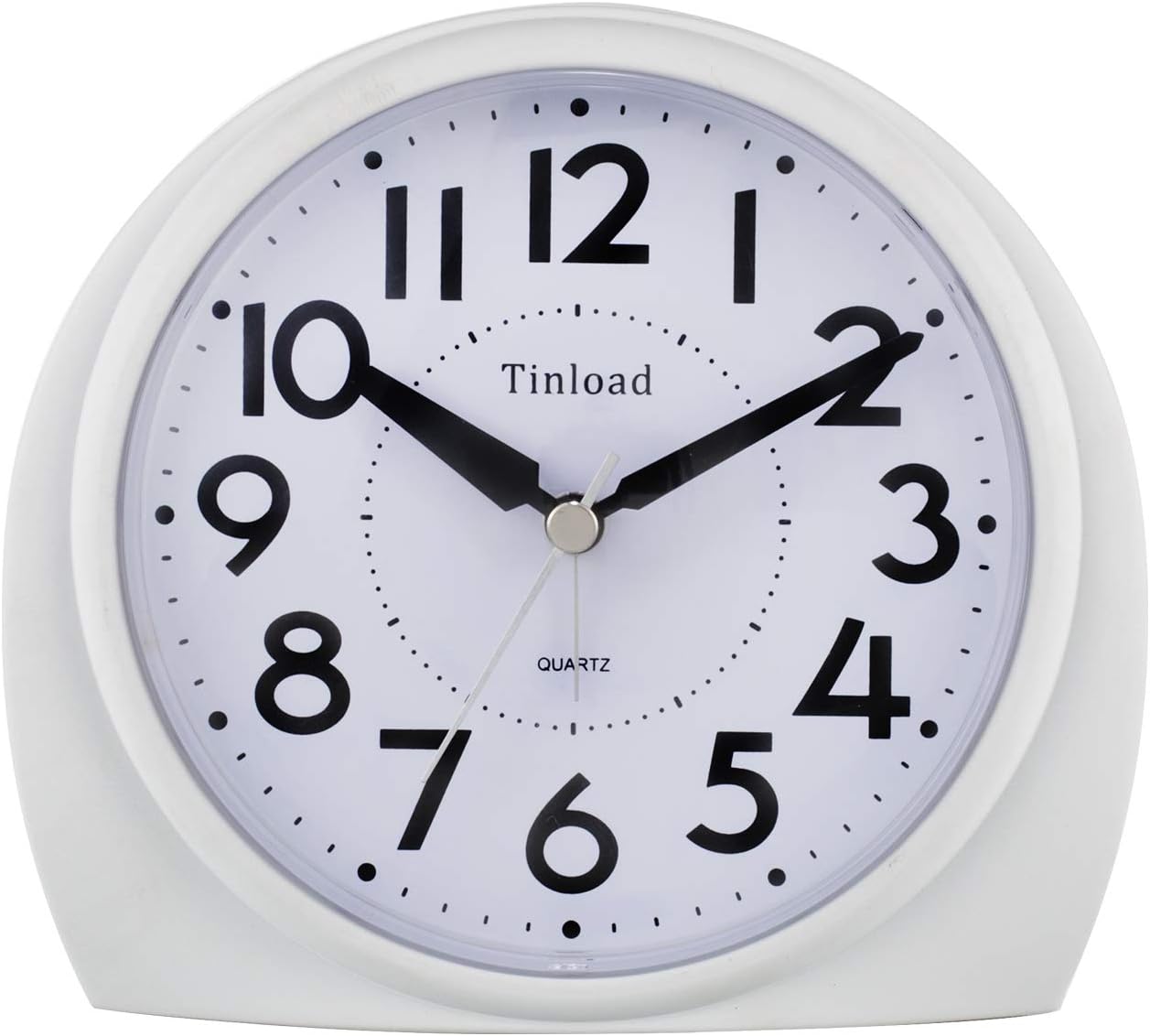 Tinload 5.5" Large Analog Alarm Clock Silent Non Ticking, Gentle Wake, Beep Sounds, Increasing Volume, Battery Operated Snooze and Manual Light, Easy Set