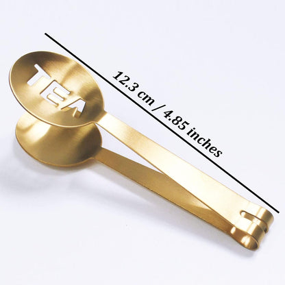 Tea Bag Squeezer (3-Pack), Golden Stainless Steel Tea Bag Squeezer Tongs