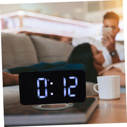 Digital Vibrating Alarm Clock with Bed Shaker, Large Mirror Display Dual Alarm Clock for Bedrooms and Offices, RGB Backlight, Snooze Function, Suitable for Heavy Sleepers and Deaf
