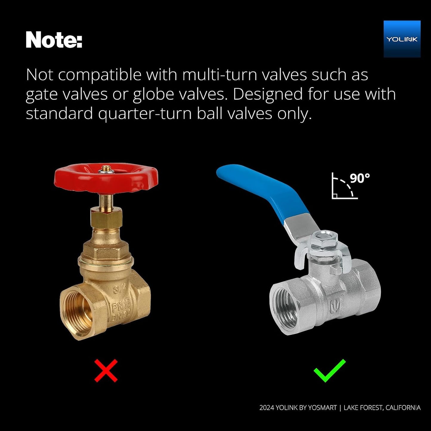 YoLink DIY Automatic Water Leak Detection & Shut-Off Starter Kit, EVO Valve Operator, Wireless Valve Controller, (3) Leak Sensors, Hub