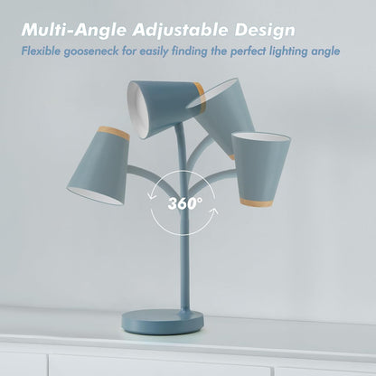 EJIAXIN Clip on Desk Lamp for Home Office - Small LED Touch Dimmable Reading Light for College Dorm Room - Adjustable Flexible Gooseneck Clamp Light Table Lamp for Bedside Bedroom Bed Headboard White