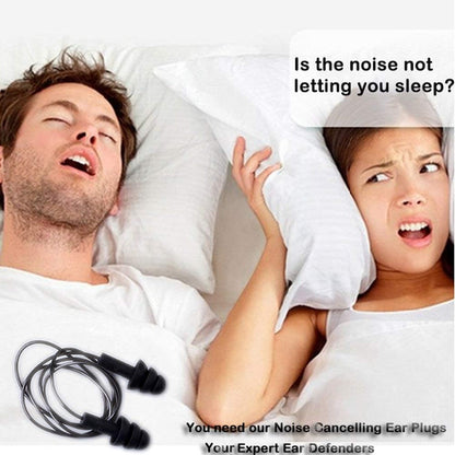 Noise Cancelling Ear Plugs with Cords 4 Pairs, Noise Reduction Soft Silicone Earplugs Waterproof Reusable Ear Plug for Sleeping, Snoring, Swimming, Study, High Fidelity Earplugs