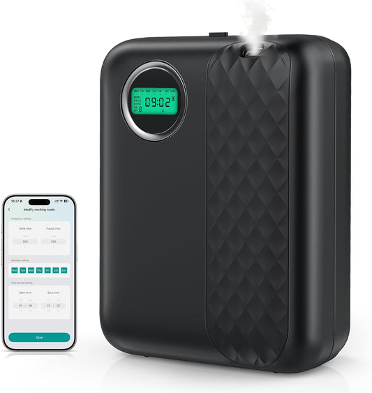 RoyAroma Waterless Essential Oil Diffuser, Bluetooth App Control