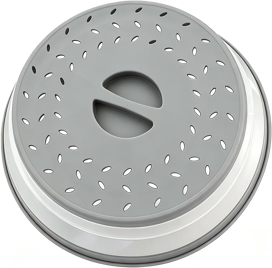 Collapsible Microwave Splatter Cover (12.4 IN,black) | Microwave Plate Cover With Steam Vent