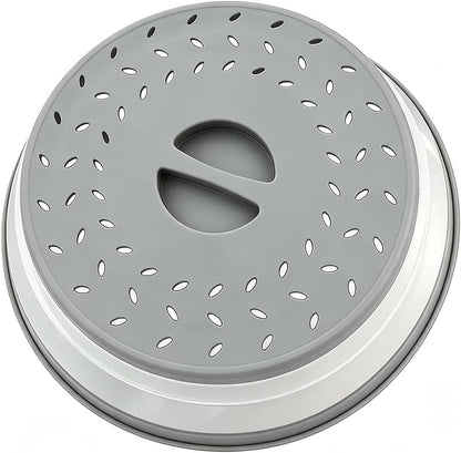 Collapsible Microwave Splatter Cover (12.4 IN,black) | Microwave Plate Cover With Steam Vent