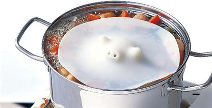 Marna K900 Pig Drop Lid, Large, 8.5 inches (21.5 cm), Silicone/White, Heated/Microwave/Dishwasher Safe