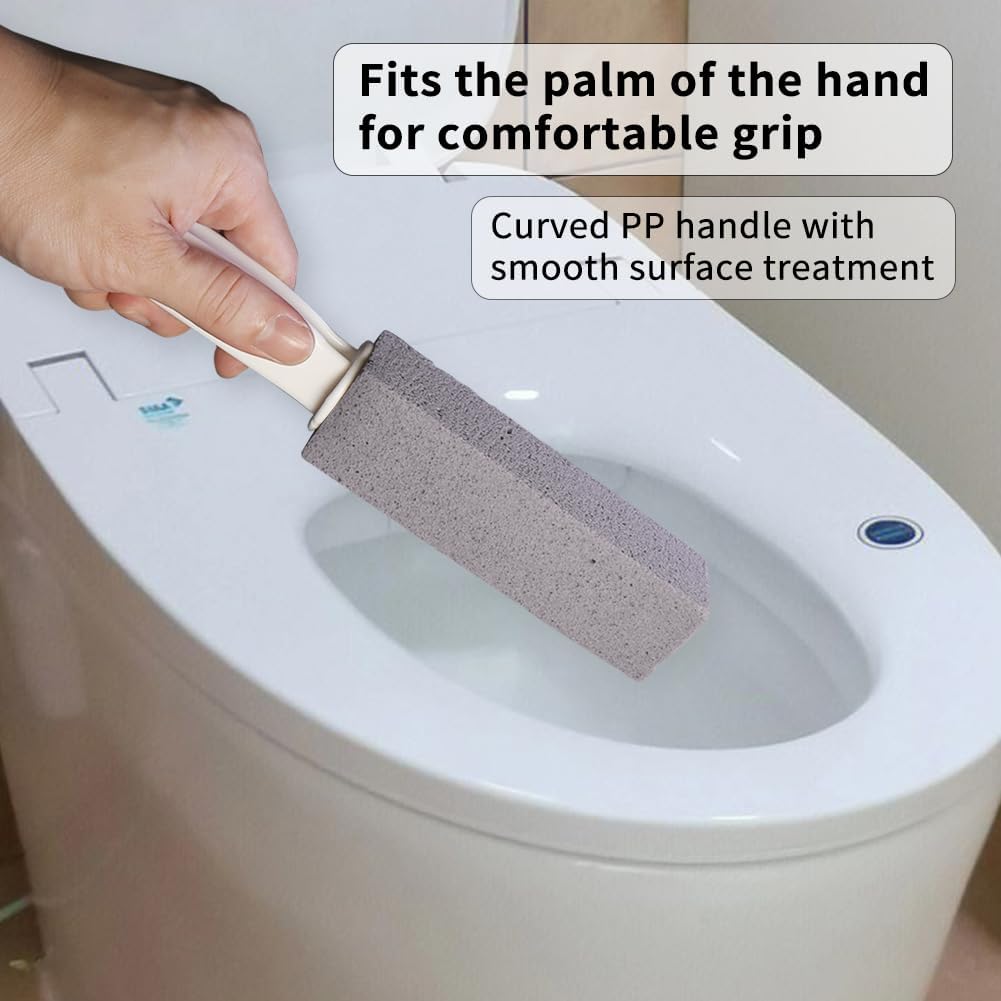 Pumice Stone for Toilet Cleaning, Pumice Cleaning Stone with Handle, Toilet Cleaner, Pumice Stone, Toilet Wand, Toilet Bowl Cleaner Brush, Toilet Brush (2PCS Gray)