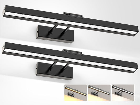 Picture Light for Wall, 16in Battery Wall Sconce Art Light CCT Dimmable Magnetic Battery Lights for Painting with Remote Control for Gallery Artwork Living Room Portraits Hallway 2PCS Black