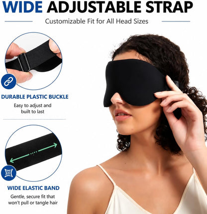 ALASKA BEAR Memory Foam Sleep Mask, Contoured Eye Cups for Women Men, Blue