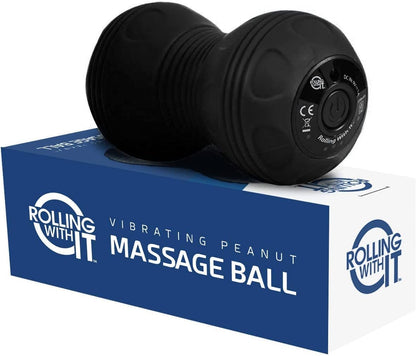 Vibrating Peanut Massage Ball, Deep Tissue, Black | Vibrating peanut, 4 intensity levels, Cordless & rechargeable, Auto shut-off, For neck, back & feet, Deep tissue relief