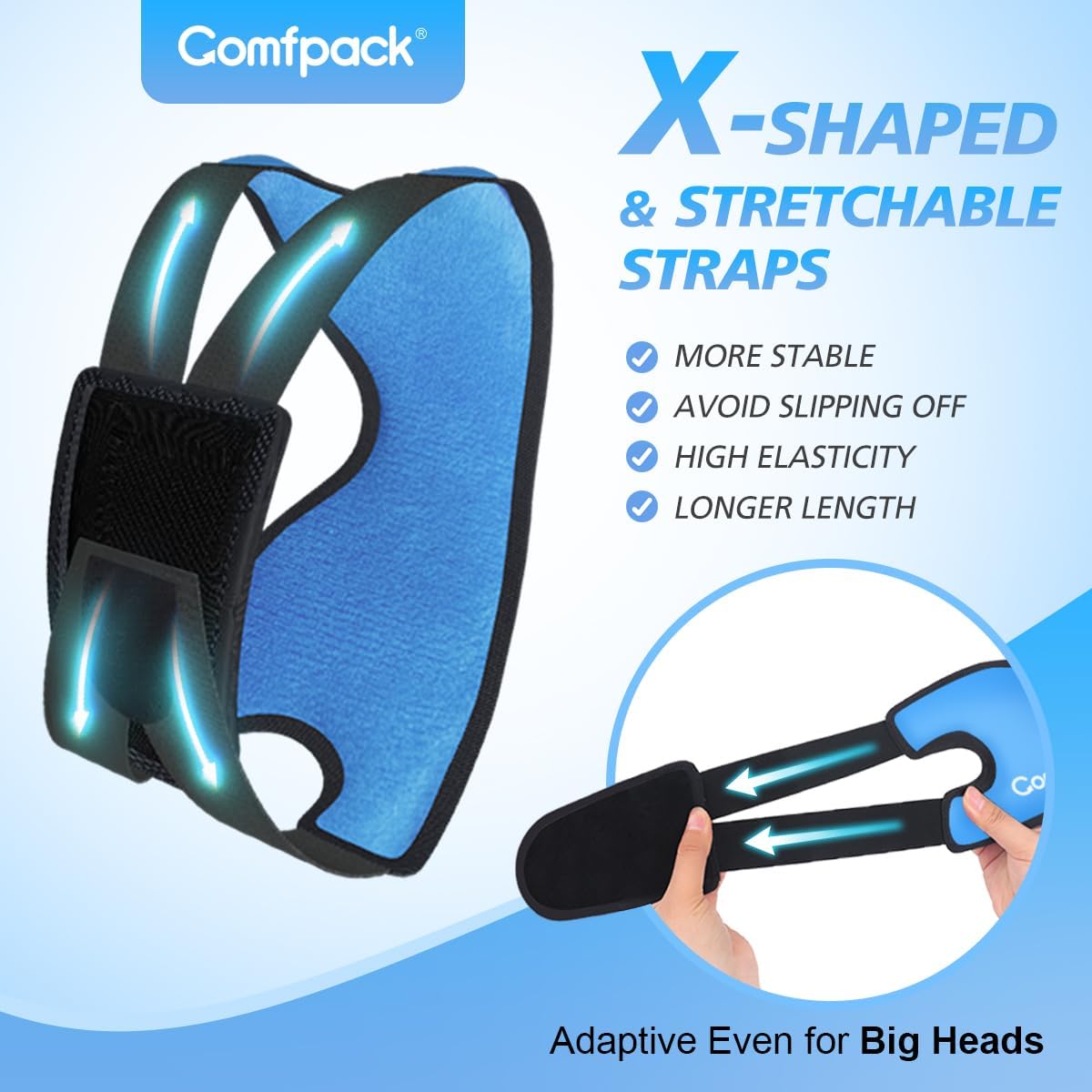 Comfpack Wisdom Teeth Ice Pack Head Wrap,Soft Double Side Jaw Face Ice Pack | Extra Large Jaw & Chin Ice Pack, Reusable Gel Hot Cold Therapy for TMJ, Oral Surgery, Face Swelling, Tonsillectomy Recovery