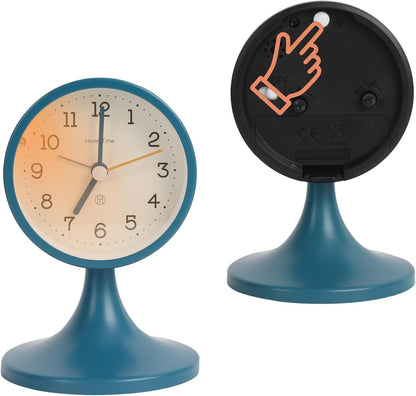 3" Round Quartz Analog Metal Alarm Clock Silent Non Ticking Desk Clock