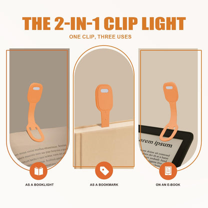 Rechargeable Kids Book Light, Cute Bookmark Reading Light for Kids, Dimmable Portable LED Book Light for Reading in Bed, Eye-Caring Bedtime Reading Lamp for Children & Travel, Brown
