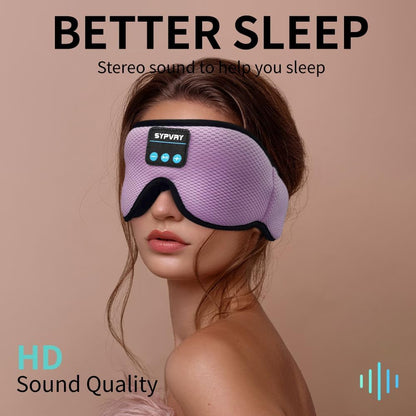 Sleep Mask Bluetooth 5.4 Headphones Soft Wireless Headband Eye Mask Blackout with Microphone (Emerald)