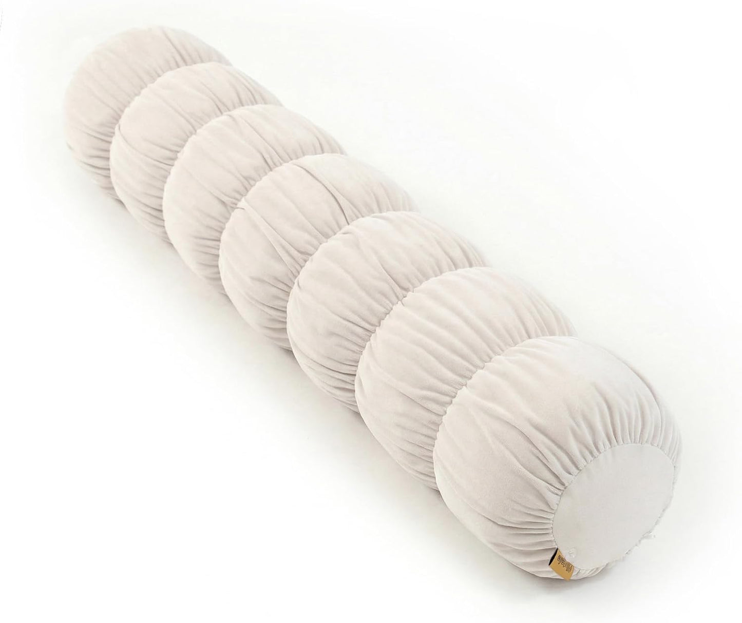 Pat. Pend. Long Bolster Pillow for Bed, Small Body Pillow for Adults, Soft Velvet Washable Cover, Cylinder Pillow for Side Sleepers and Leg Support(Misty White, 39"x 7.87")