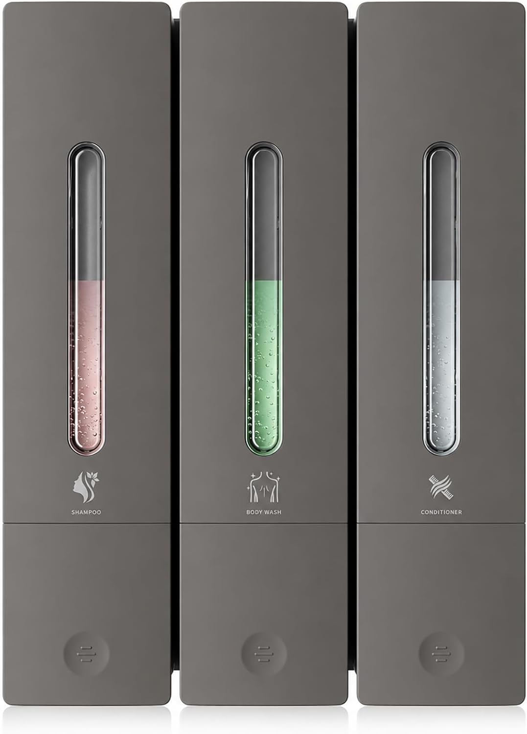 Shampoo and Conditioner Dispenser - Wall-Mounted 3-Chamber Shower Soap Dispenser, No-Drill, 1200ML Capacity, for Bathroom & Hotel