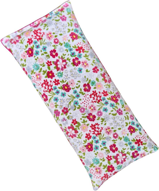 Microwave Heating Pad with Flax Seed, Scented or Unscented, Good for Back Headache or Migraines, Moist Heat Therapy or Ice Pack, Microwavable Bean Bag, 9" x 4" (Bright Pink F)