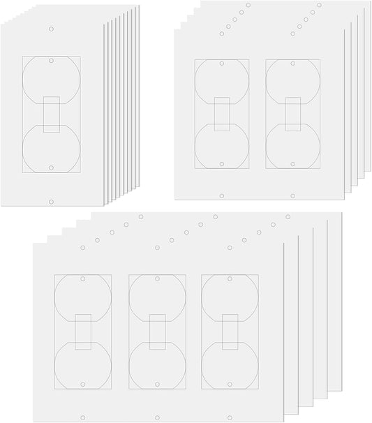 30Pack Outlet Insulation Pads, Wall Plate Gasket Draft Stopper Seal | 3 Sizes for Single Double Triple Plates, 3mm EVA Foam, No-Tool Install, Thermal Sound Energy Saver