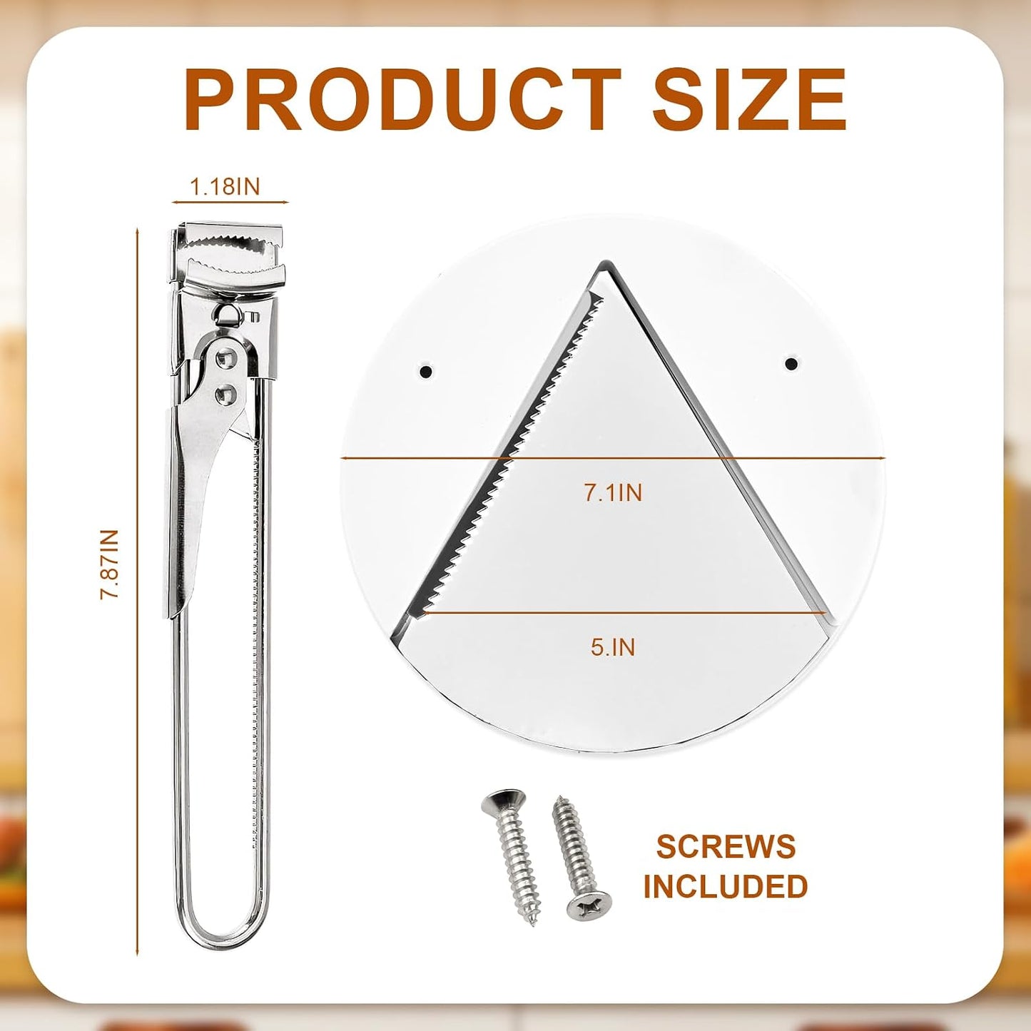 Under Cabinet Jar Opener, Bottle Openers for Seniors, Comes with 1 Stainless Steel Jar Lid Opener, Easy to Grip, Easily Twists off Lids of Any Size, Essential Kitchen Gadgets for Home Help