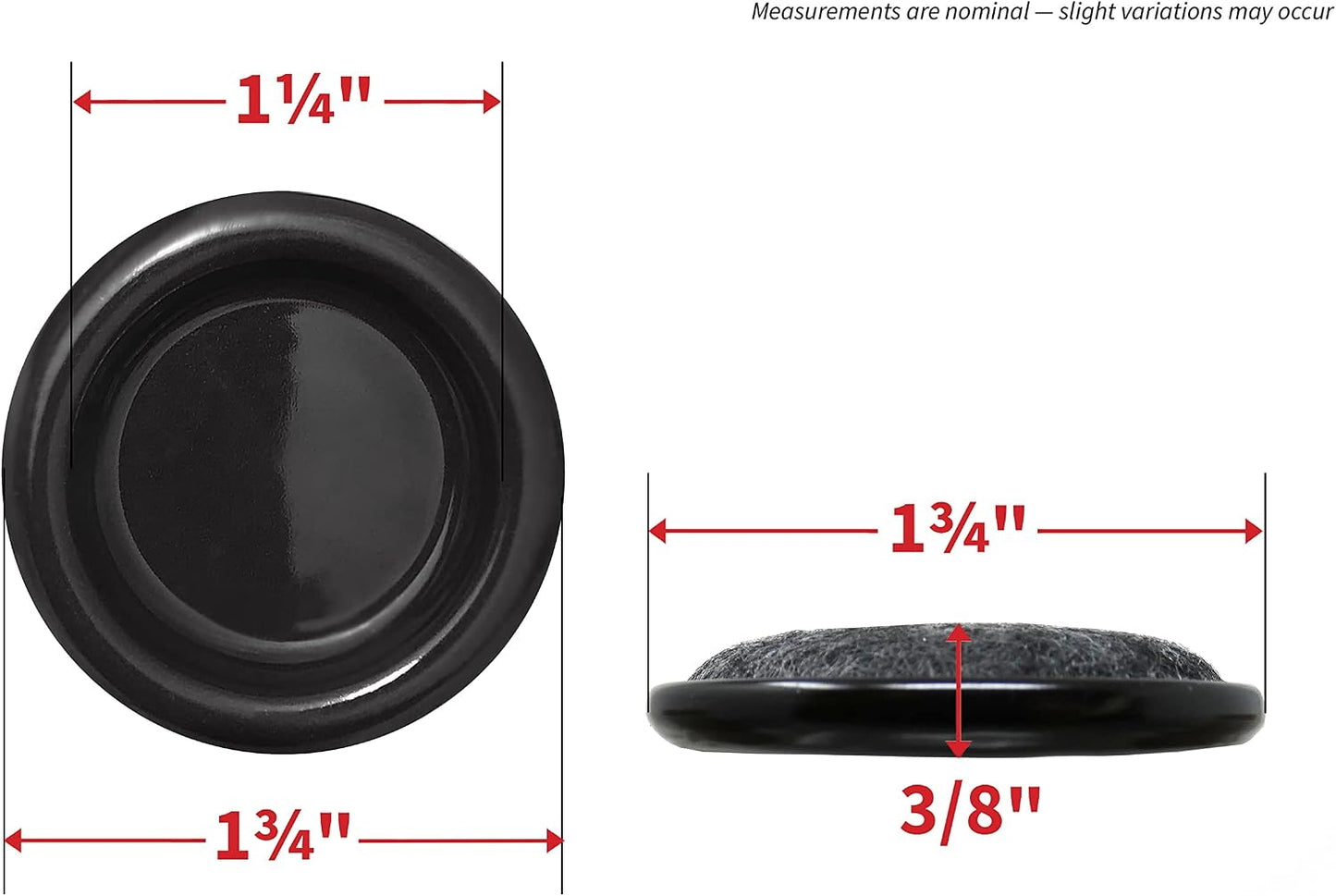Shepherd 1-1/4" Round Reusable Carpet Bottom Furniture Caster Cups for Office Chairs, Desks, and Carts, Furniture Wheel Caster Cups for Carpet and Hardwood Surfaces, 4-Pack, Brown