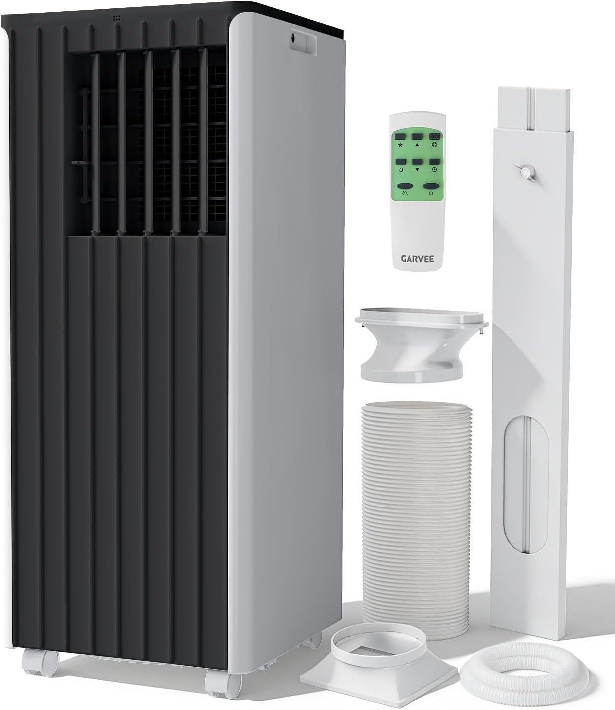 10000 BTU Portable Air Conditioner, 3 In1 Cooling Dehumidifier Fan, Quiet Fast Cooling, 4 Way Swing, LED Display, Remote, 24H Timer, 360° Wheels, Window Kit, Cools Rooms Up to 450 Sq.ft
