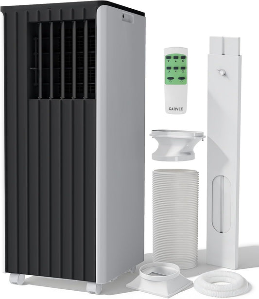 10000 BTU Portable Air Conditioner, 3 In1 Cooling Dehumidifier Fan, Quiet Fast Cooling, 4 Way Swing, LED Display, Remote, 24H Timer, 360° Wheels, Window Kit, Cools Rooms Up to 450 Sq.ft