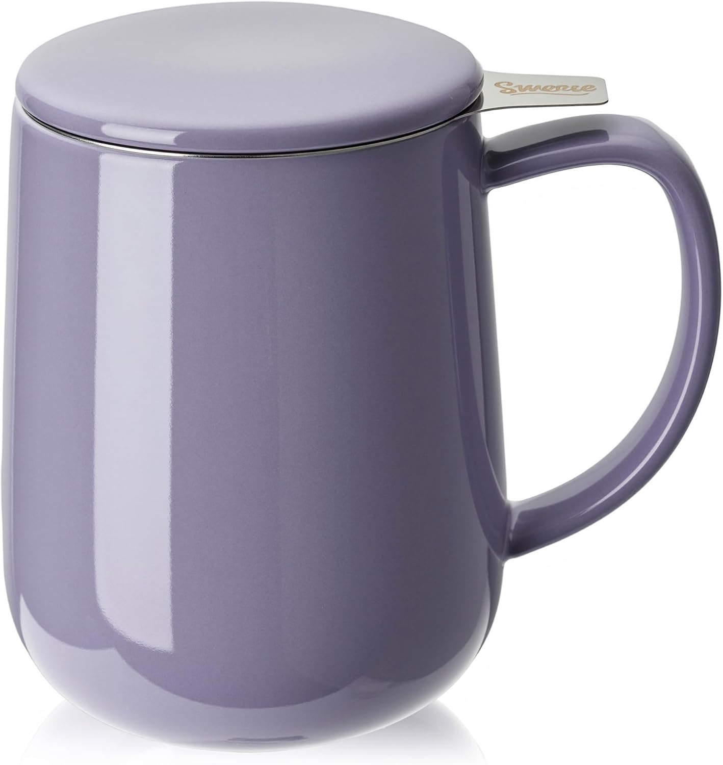 Sweese 20 OZ Porcelain Tea Mug with Infuser and Lid, Loose Leaf Tea Cup, Gifts for Tea Lover - Mint Green