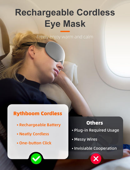 Silk Cordless Heated Eye Mask, Fast Heat Electric Warm Compress for Dry Eye