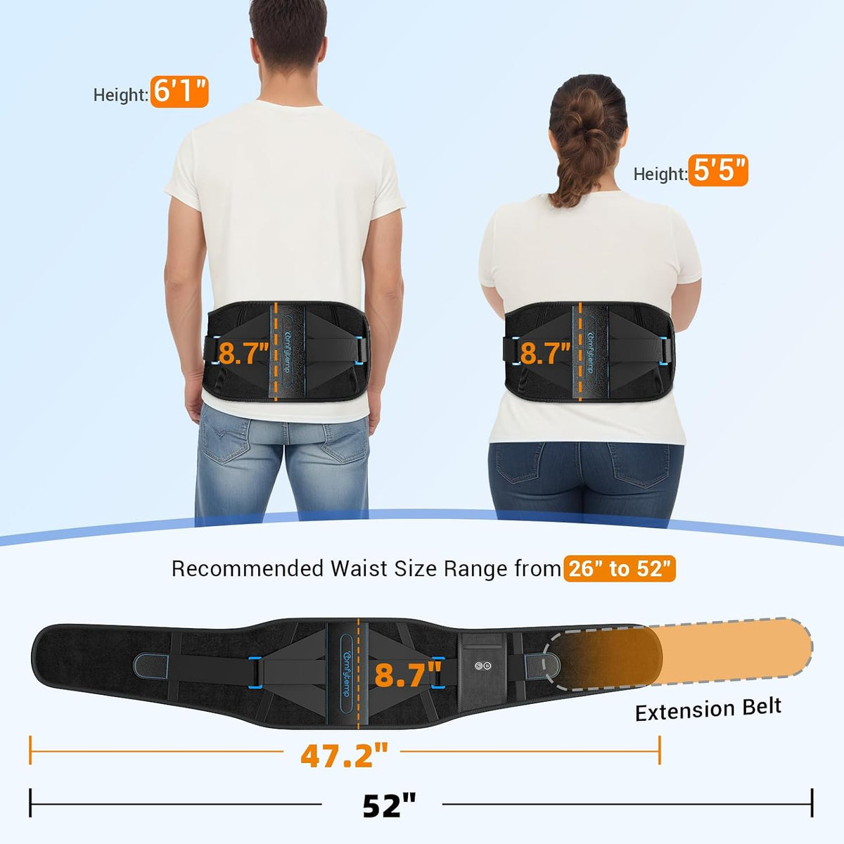 Comfytemp Cordless Heating Pad with Back Brace for Lower Back FSA Eligible