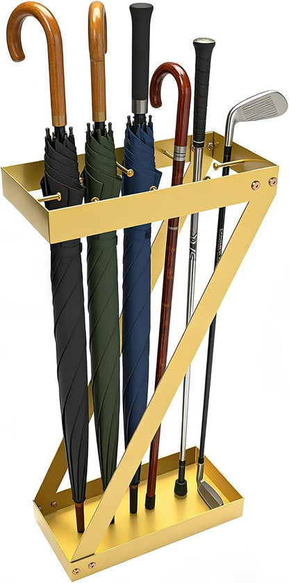 Umbrella Holder for Entryway, Black Umbrella Stand Indoor Stores Umbrellas Canes Equipped with Hooks Ideal for Home, Office , Hotel Lobby of Umbrella Storage Rack