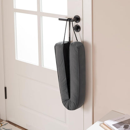 Door Draft Stopper with Removable Washable Cover, 38", Black | Weighted Gap Filler, Blocks Hot and Cold Air, All-Season Seal, Easy Install, Noise & Wind Blocker, Home Essentials