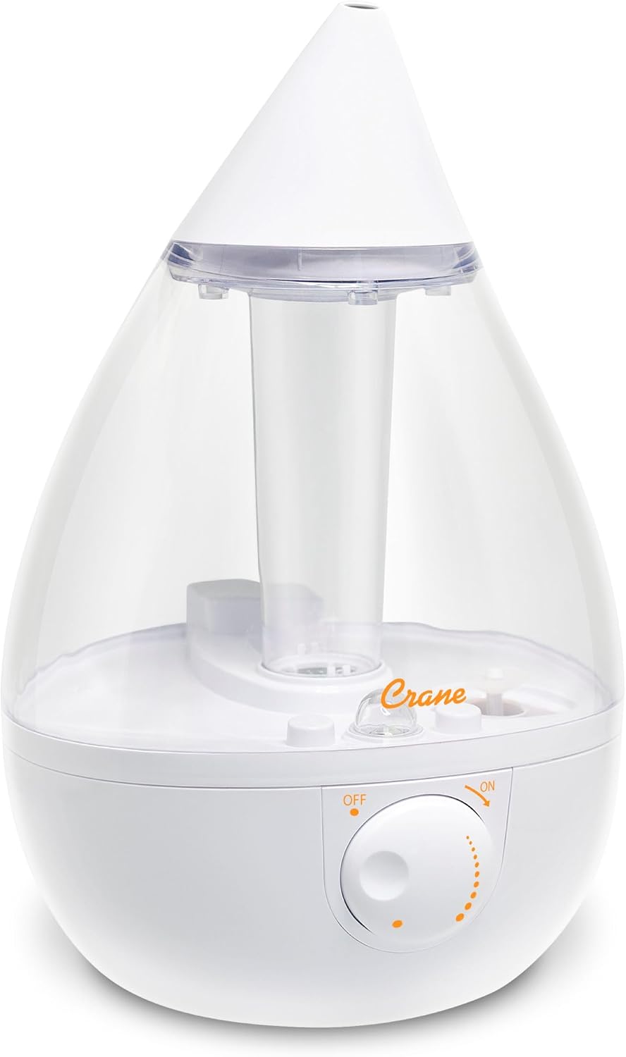 Crane Ultrasonic Cool Mist Humidifier for Bedroom, Baby Nursery, Kids Room, Plants, or Office, Large 1 Gallon Tank, Filter Optional, Blue and White