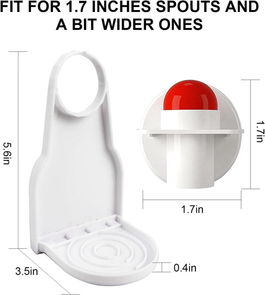 2PCS Laundry Detergent Dispenser Cup Holder, Fabric Softener Drip Catcher Effort-Saving Switch Easy Cleaning, Firmly Holds on Bottle spouts for a Mess-Free Laundry Room Organization
