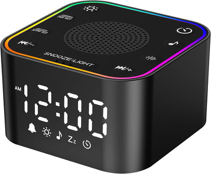 2-in-1 Sound Machine Alarm Clock: 30 Non-Looping Sounds, Compact