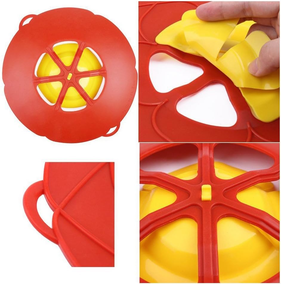 2Pcs Spill Stopper Lid Cover, Boil Over Safeguard, 10.2 inch Silicone Spill Stopper Pot Pan Lid, Multi-Function Cooking Tool, Kitchen Gadgets, for Cooking Cover, Parents, Friends, Green& Red
