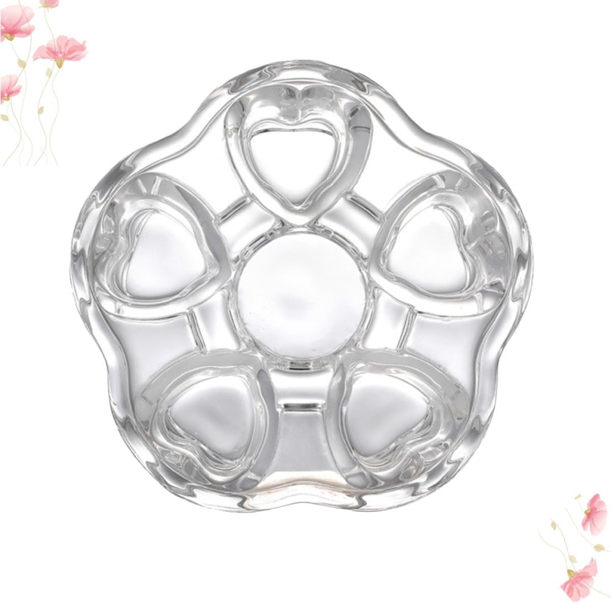 Ciieeo Heart-Shaped Glass Tea Pot Base, Creative Insulated Glass Warmer Stand, Heat-Resistant Crystal Teapot Heating Base for Home Tea Accessories
