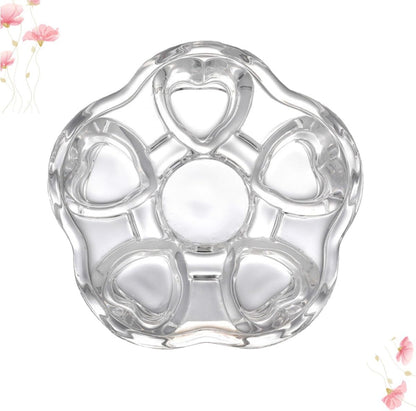 Ciieeo Heart-Shaped Glass Tea Pot Base, Creative Insulated Glass Warmer Stand, Heat-Resistant Crystal Teapot Heating Base for Home Tea Accessories