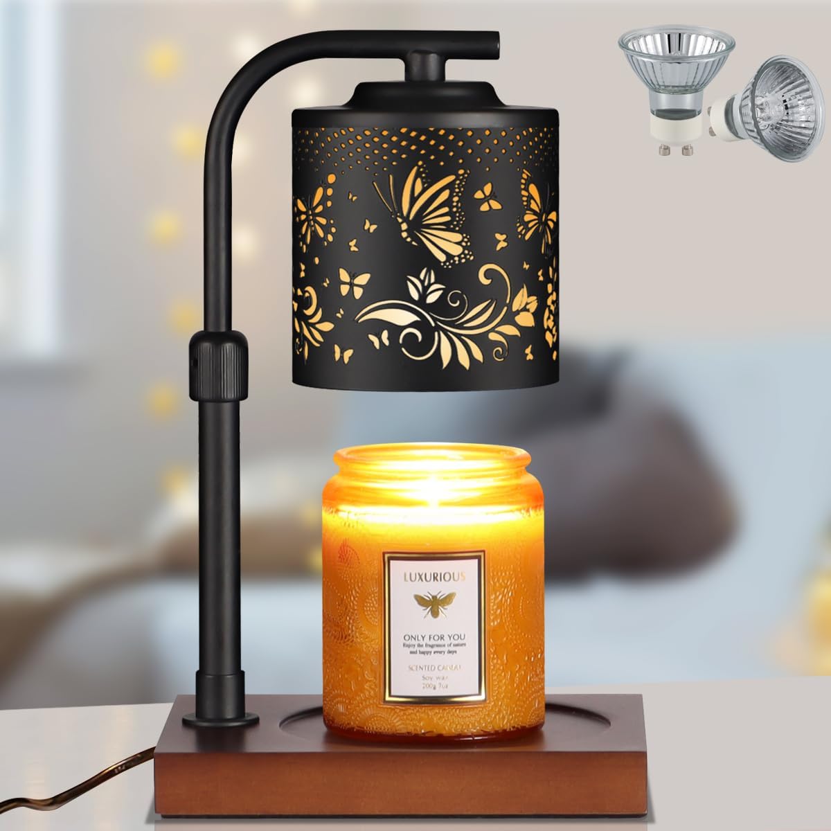 Candle Warmer Lamp Adjustable Height Dimmable for Jar Candles Hummingbird