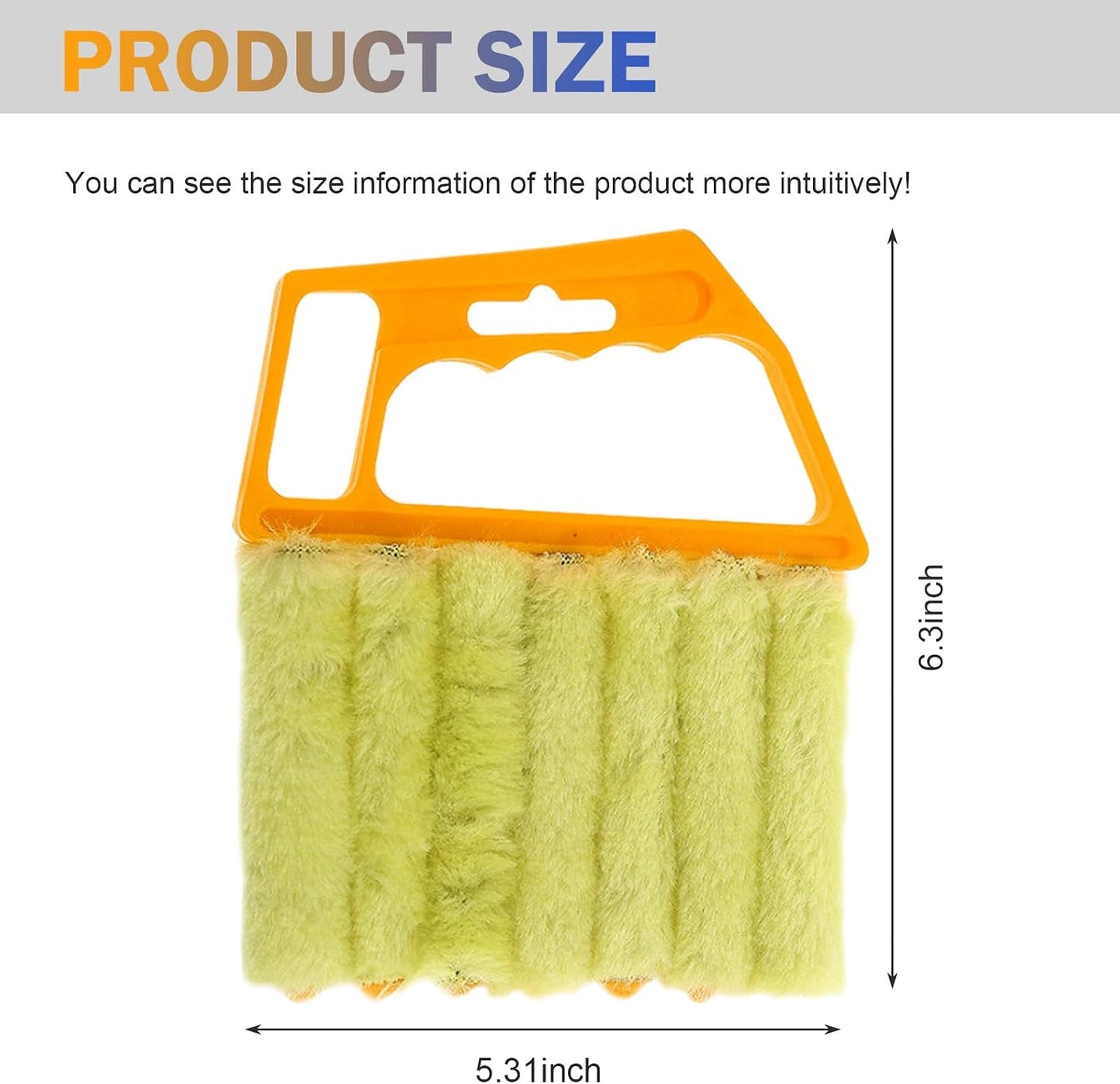 WZP 2PCS Blind Cleaner Duster Tool, Mini 7 Fingers Air Vent Cleaners | Handheld Washable Blind Cleaner, Universal for Blinds, Air Conditioner Vents, Fans Vents (Orange & Blue)