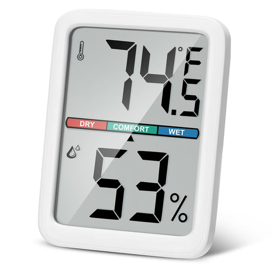 Digital Thermometer Hygrometer, Large LCD Screen Room Thermometer Temperature, Wall Thermometer Humidity Indoor with High Accuracy, Suitable for Greenhouse, Home and Office Measuring Devices