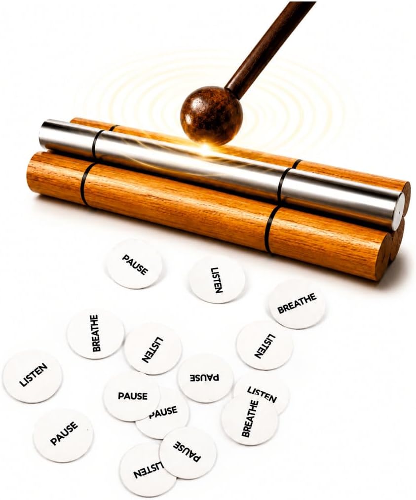 Step Forward Mindfulness Meditation Chime Kit with Tokens | Daily mindfulness practice with chime, breathing and reflection