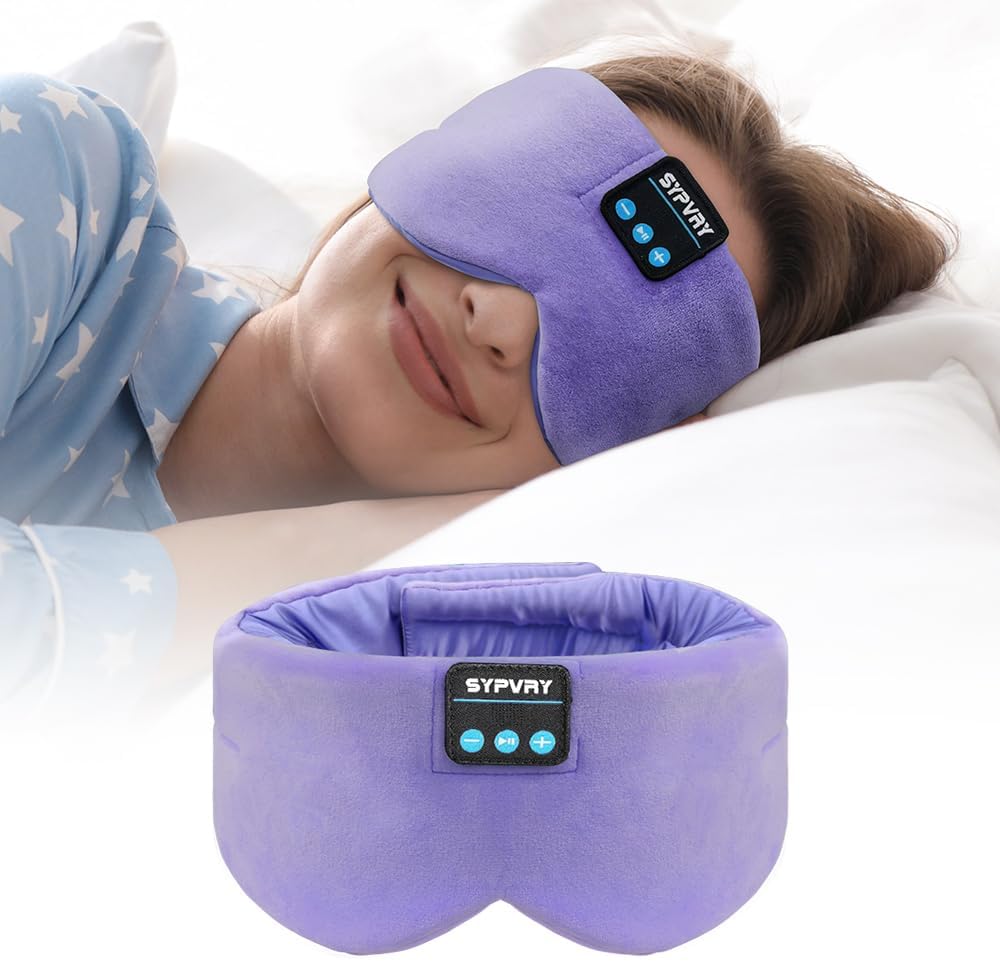 Sleep Mask Bluetooth 5.4 Headphones Soft Wireless Headband Eye Mask Blackout with Microphone (Emerald)